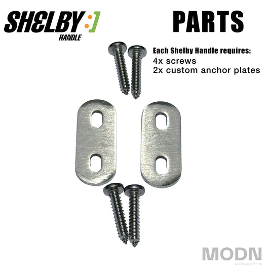 Shelby Handle Screws and Custom Anchor Plates